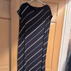 JJill cap sleeve Navy blue midi dress. Very lightly worn.